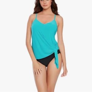 MAGICSUIT Alex Side-Tie Underwire Tankini Top 6006040 Malibu 16 NWT